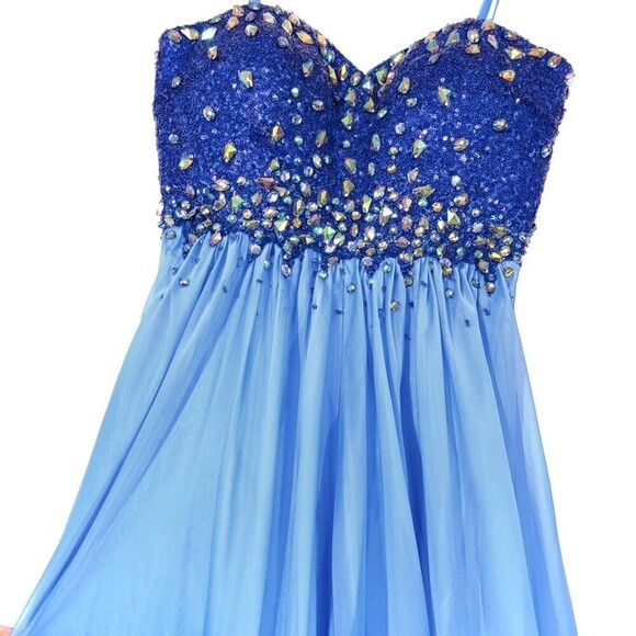 LA FEMME 18767 Jeweled Embellished Convertible Strapless Gown Prom Maxi Dress 2 - Picture 5 of 15